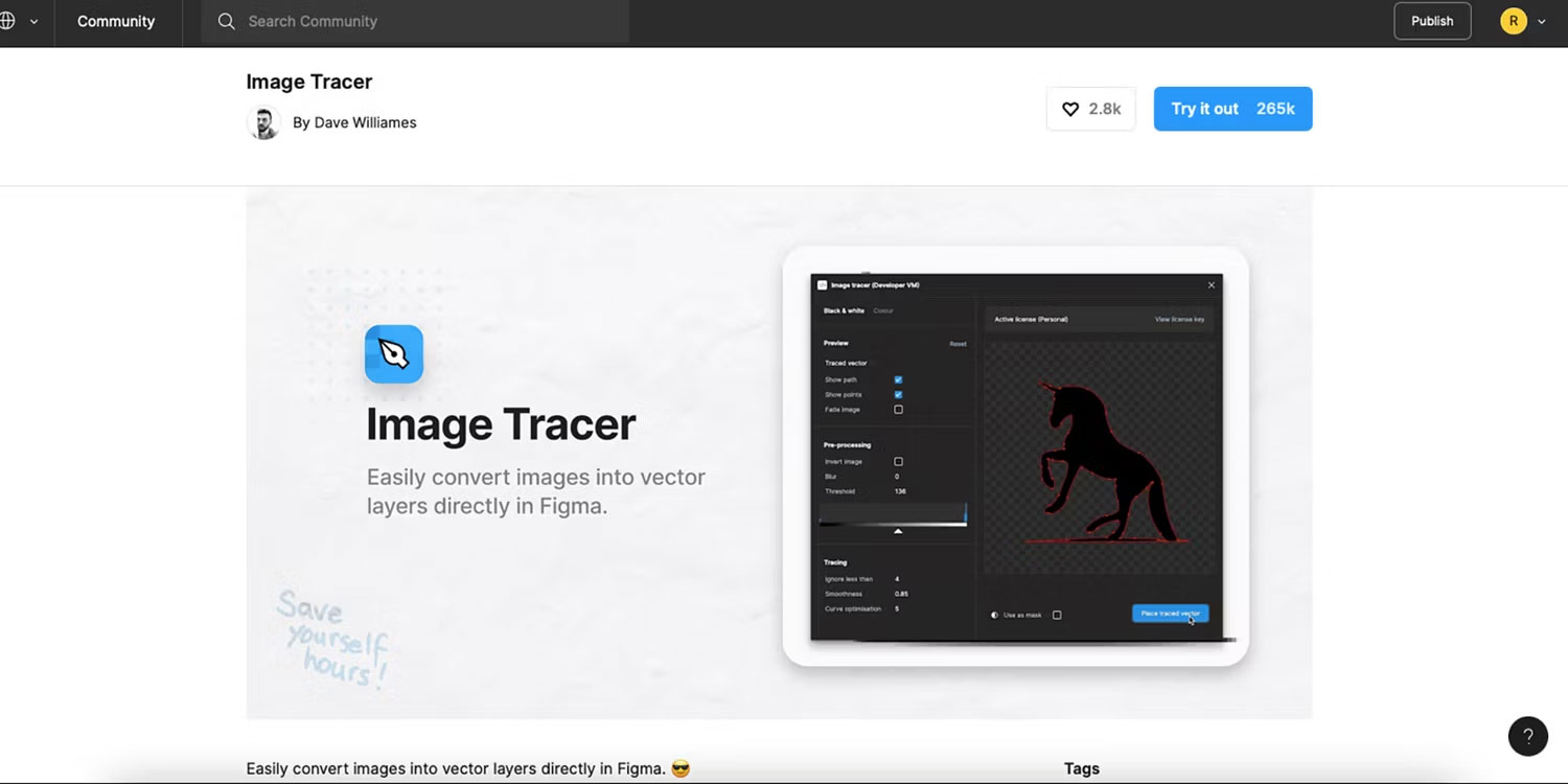 Plugin Figma Image Tracer.