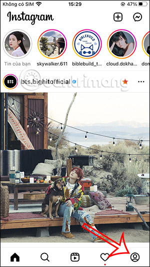 Truy cập Instagram cá nhân