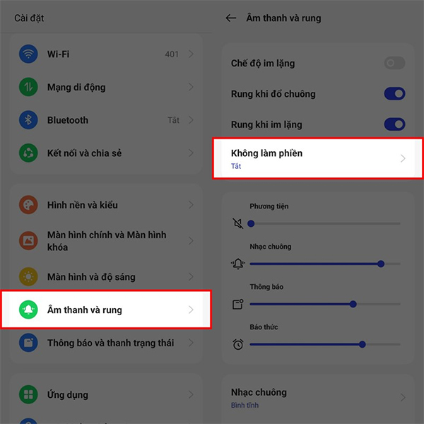 Chế độ không làm phiền trên Oppo