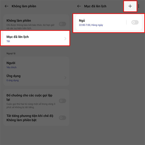 Thời gian bật chế độ không làm phiền trên Oppo
