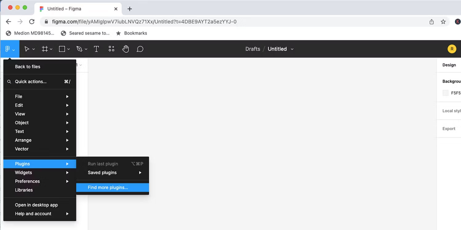 Menu plugin Figma.