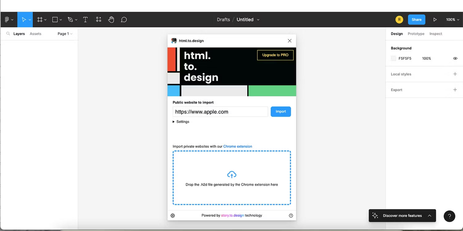 Hộp thoại plugin Figma.