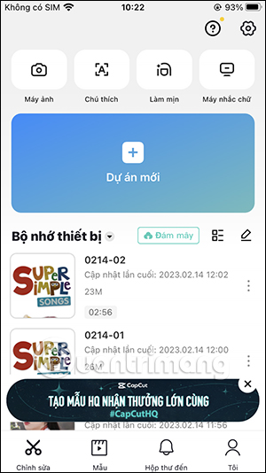 Chỉnh sửa video trên Capcut 