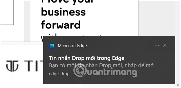 Thông báo trên Microsoft Edge máy tính