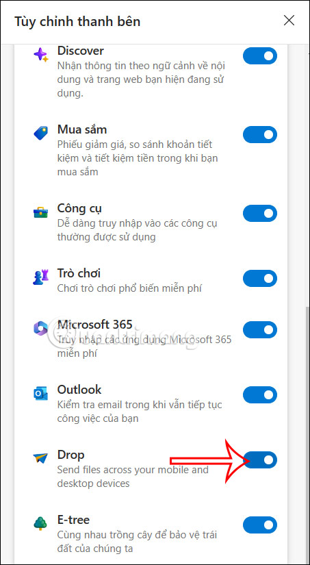 Kích hoạt Drop trên Microsoft Edge