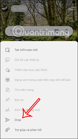 Tính năng Drop trên Microsoft Edge