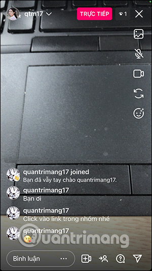 Danh sách bình luận Instagram