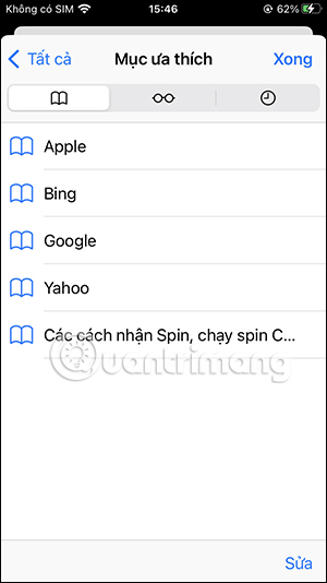 Trang web đã lưu lại