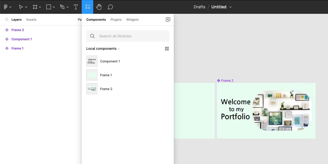 Menu Resources trong Figma.
