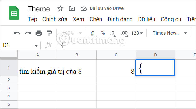 Biểu tượng trong Google Sheets