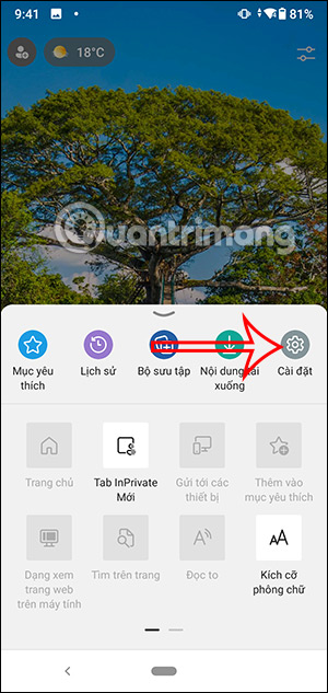 Cài đặt trên Microsoft Edge Android 