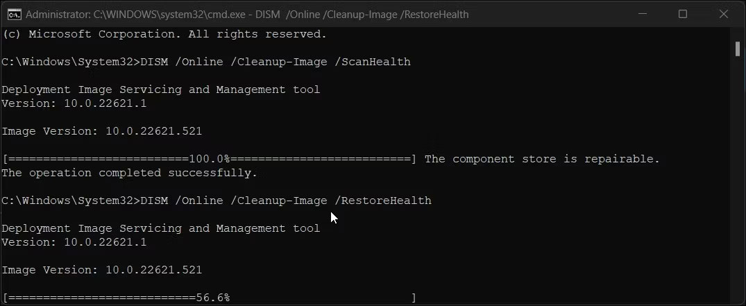 Sửa chữa Windows Image bằng DISM