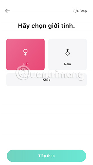 Chọn giới tính chủ thể 