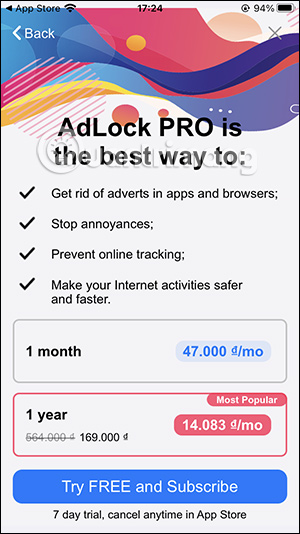 Dùng thử AdLock trên iPhone