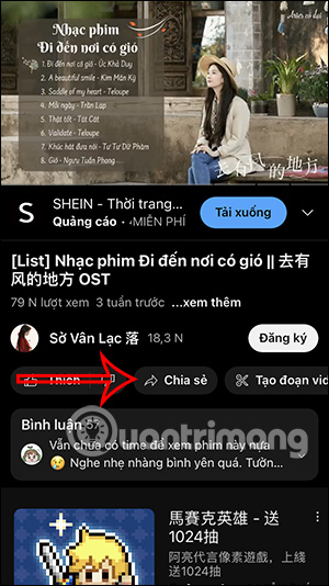 Chia sẻ video YouTube
