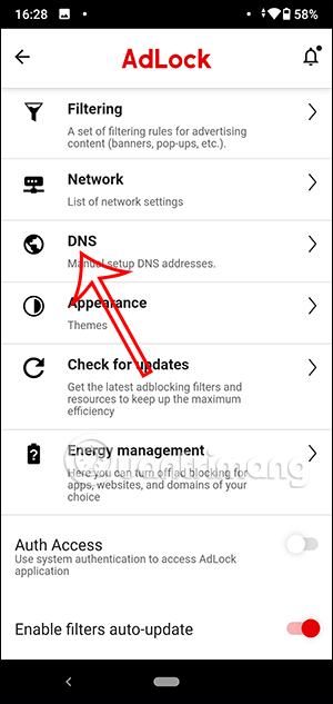 DNS trên AdLock