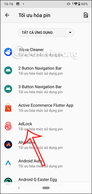 Điều chỉnh chế độ AdLock