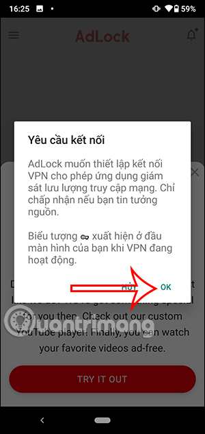 Kích hoạt VPN trên AdLock