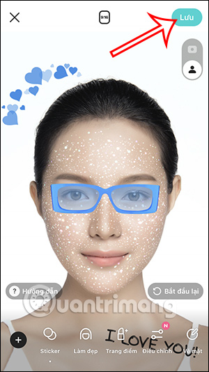 Lưu lại sticker tạo trên B612