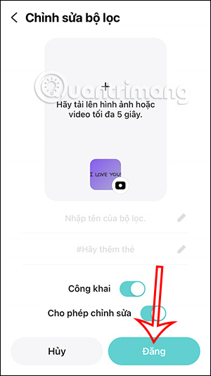 Đăng sticker mới trên B612