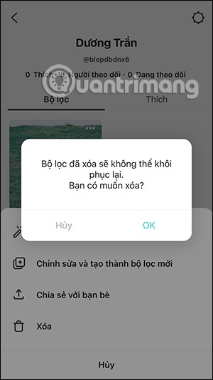 Xóa sticker trên B612