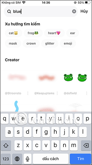 Từ khóa tìm kiếm sticker trên B612