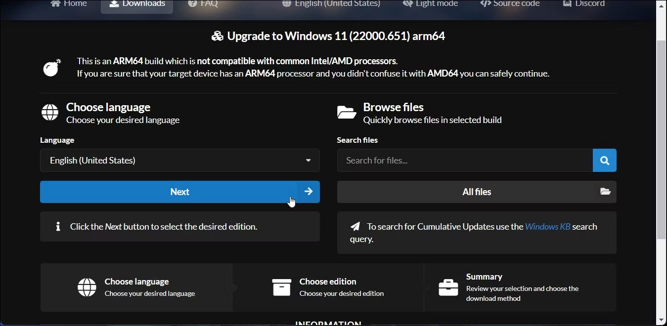 Tìm bản build Windows 11 ARM64