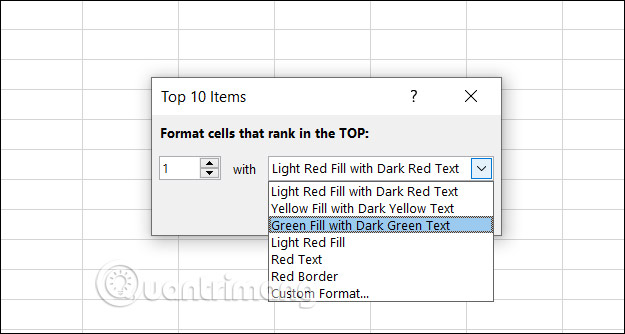 Chọn giá trị lớn nhất trong Excel