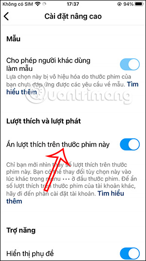 Bật ẩn lượt like video Reels Instagram
