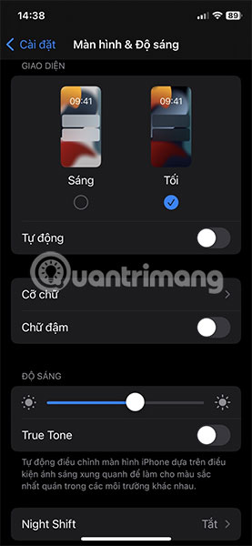 Kích hoạt Dark Mode trên iOS