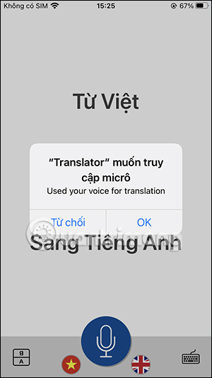 Truy cập micro trên điện thoại