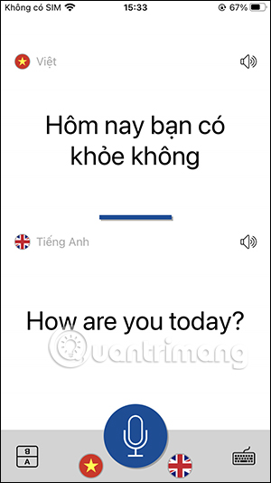 Nội dung dịch trên Instant Voice Translate