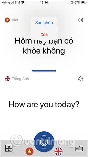 Tùy chọn hội thoại dịch