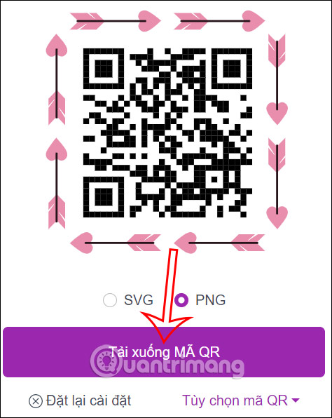 Tải mã QR trên Me QR Generator