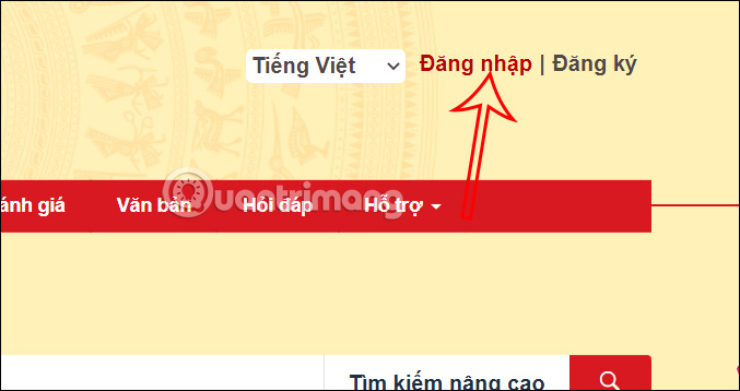 Đăng nhập trang web Bộ Công An