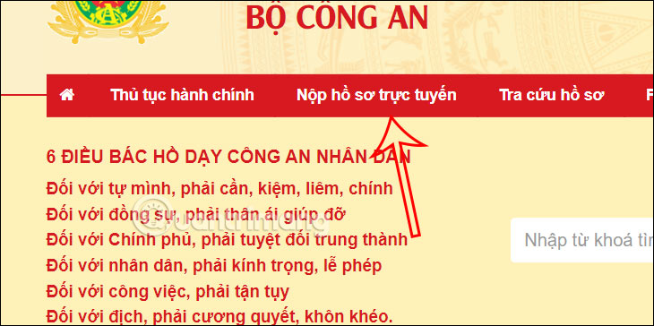 Nộp hồ sơ trực tuyến