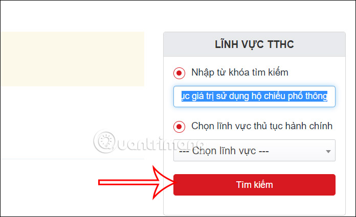 Tìm kiếm kiểu hồ sơ trực tuyến