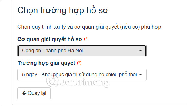 Thời gian giải quyết hồ sơ 