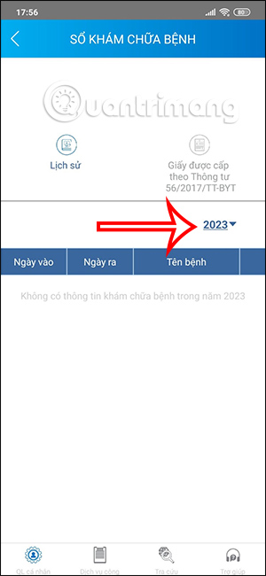 Tra cứu lịch sử dùng BHYT
