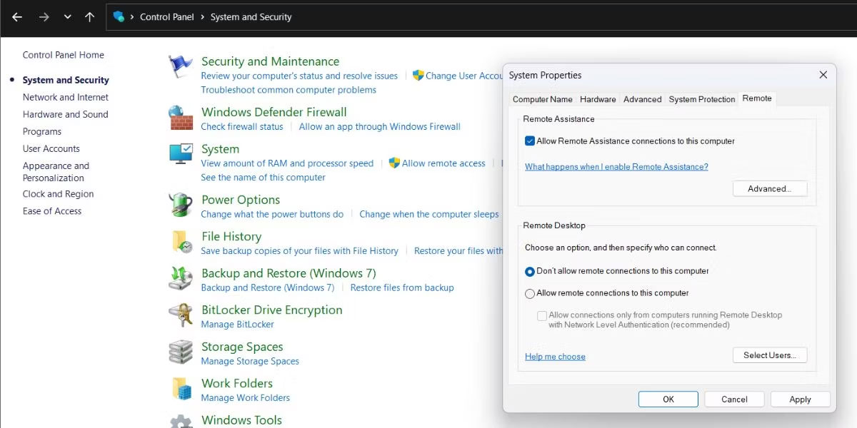 Vô hiệu hóa Remote Desktop bằng Control Panel