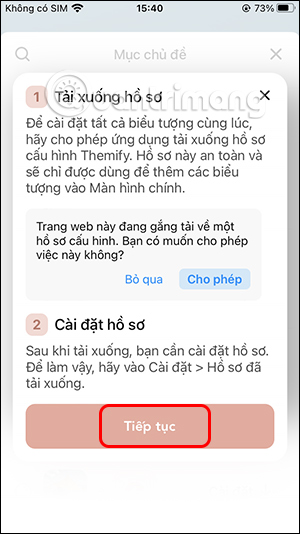 Cài đặt hồ sơ