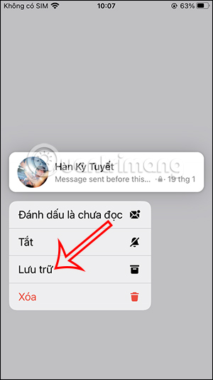 Lưu trữ tin nhắn Messenger
