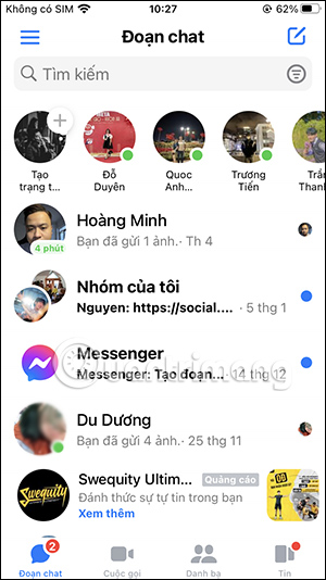 Ẩn tin nhắn Messenger