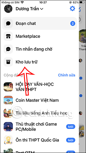 Kho lưu trữ tin nhắn Messenger