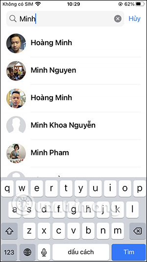 Tìm tin nhắn Messenger
