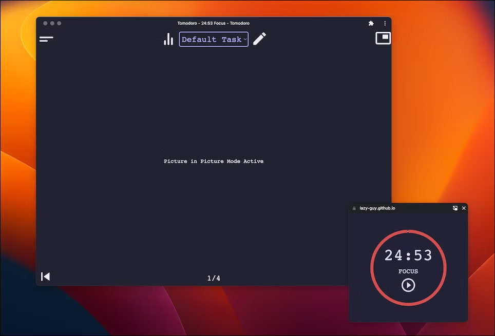 Ứng dụng web Pomodoro PiP
