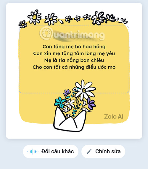 Tạo thiệp mừng ngày 8/3 với Zalo AI