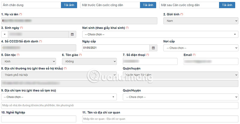 Làm hộ chiếu gắn chíp online