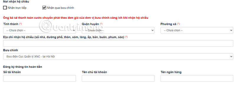 Thủ tục làm passport online