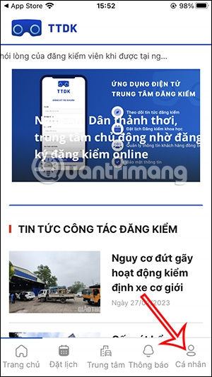 Hồ sơ cá nhân trên TTDK